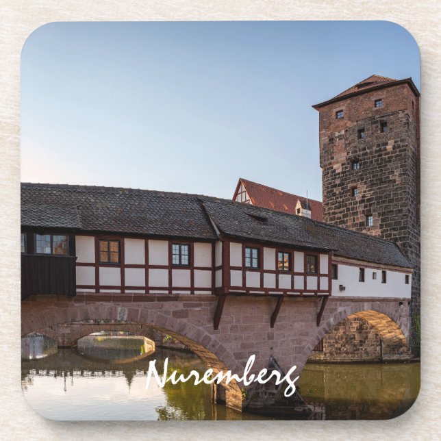 Porta-copo Ponte medieval antiga em Nuremberga, Alemanha (Frente)