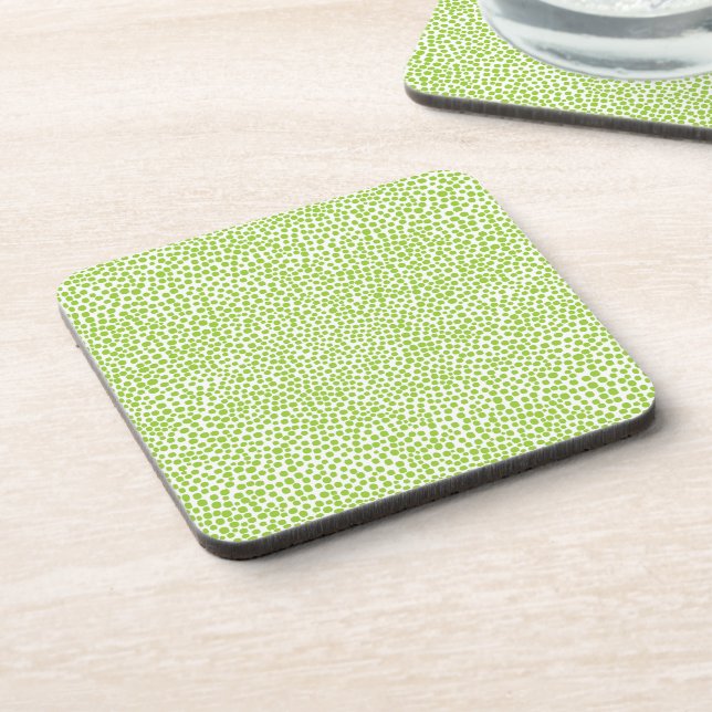 Porta-copo Pontos Aleatórios - Verde marciano em branco (Left Side)