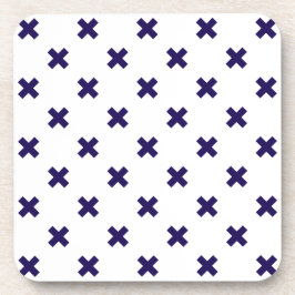 Porta-copo Pontos crus azuis do marinho em branco