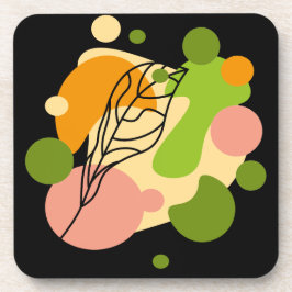 Porta-copo Pontos de abstrato interessantes com folhas