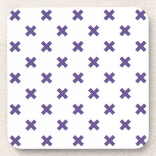 Porta-copo Pontos de cruz ultravioleta em branco