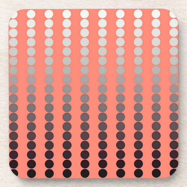 Porta-copo Pontos de Satin - coral e pewter (Frente)