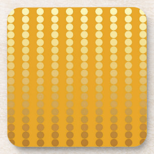 Porta-copo Pontos de Satin - ouro e mostarda