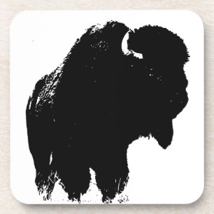 Porta-copo Pop Art Buffalo Bison Silhouette