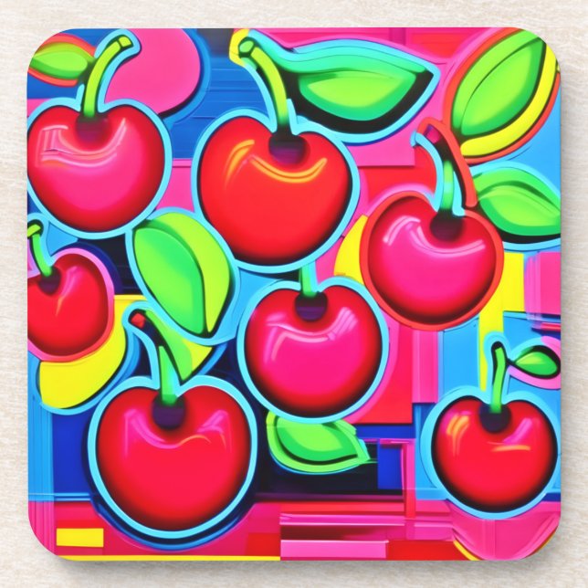 Porta-copo Pop Art Cherry Burst (Frente)