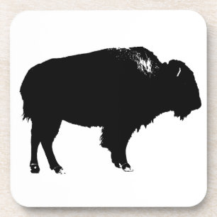Porta-copo Pop de Arte de Bison Bison Branco e Preto