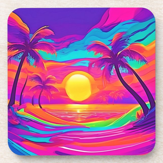 Porta-copo Pôr do Sol Azul e Laranja (Frente)