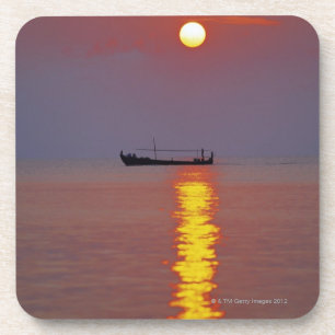 Porta-copo Por do sol e mar 2