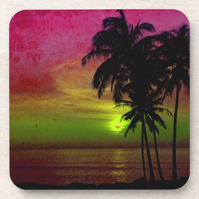 Porta-copo Pôr do sol hula da PixDezines (Frente)