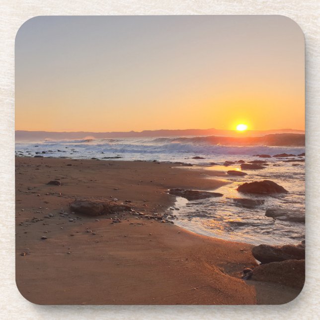 Porta-copo Pôr do sol na praia em Paphos (Frente)