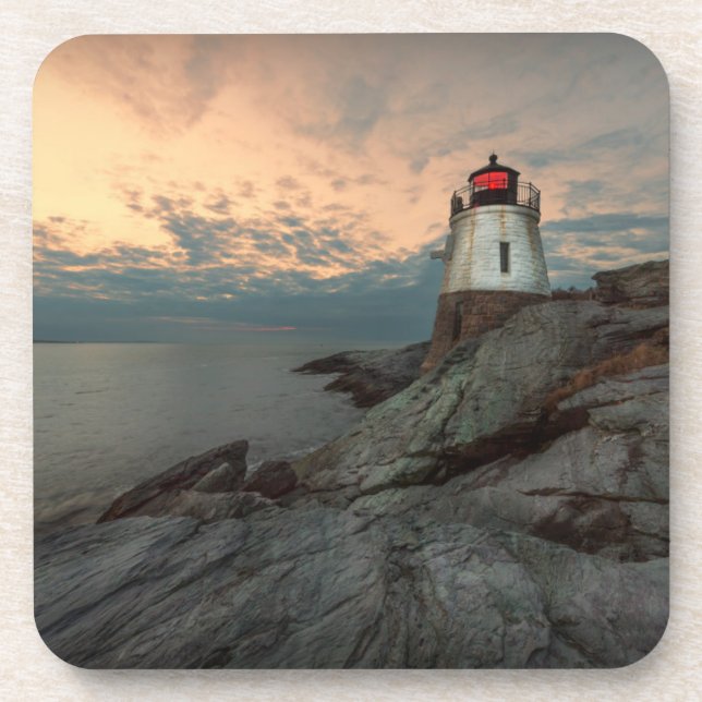 Porta-copo Por do sol no farol do monte do castelo (Frente)