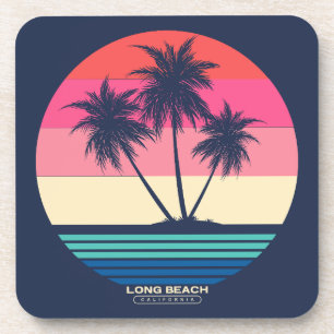 Porta-copo Pôr do sol retrô Palmeiras Long Beach