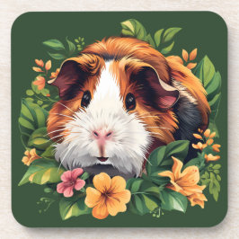 Porta-copo Porco-guineense entre flores