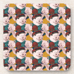 Porta-copo Porcos com teste padrão dos chapéus