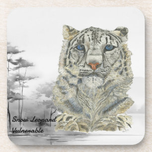 Porta-copo Porta copos-leopardo-Impressão de-neve em perigo d