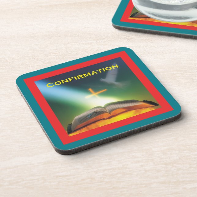 Porta-copo Porta de confirmação, Bíblia, cruz (Left Side)