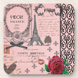 Porta-copo Portas copos cor-de-rosa da colagem de Paris do
