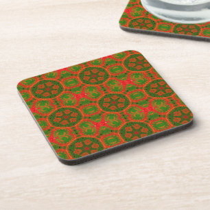 Porta-copo Portas copos de caleidoscópio laranja e verde