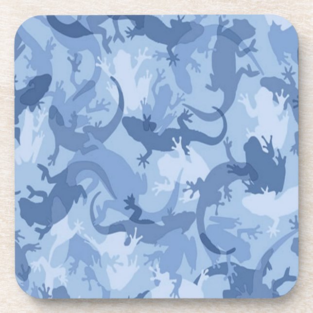 Porta-copo Portas copos de Camuflagem de Répteis Azul (Frente)