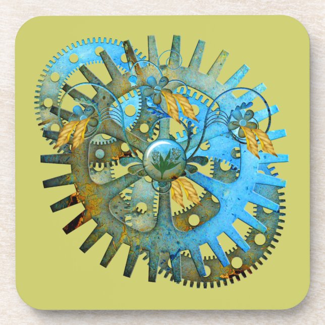 Porta-copo Portas copos de Colagem de Artes Aquáticas Steampu (Frente)