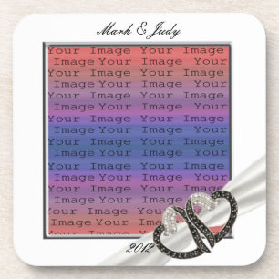 Porta-copo Portas copos de Corações Diamantes Pretos e Bran