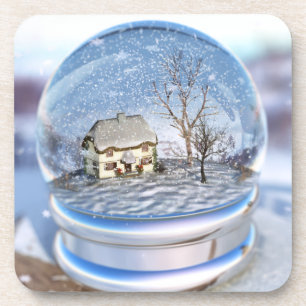 Porta-copo Portas copos de Cork Globe Flocos de Neve