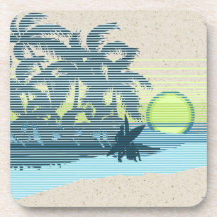 Porta-copo Portas copos de cortiça com Bar de Tiki Hawaiian