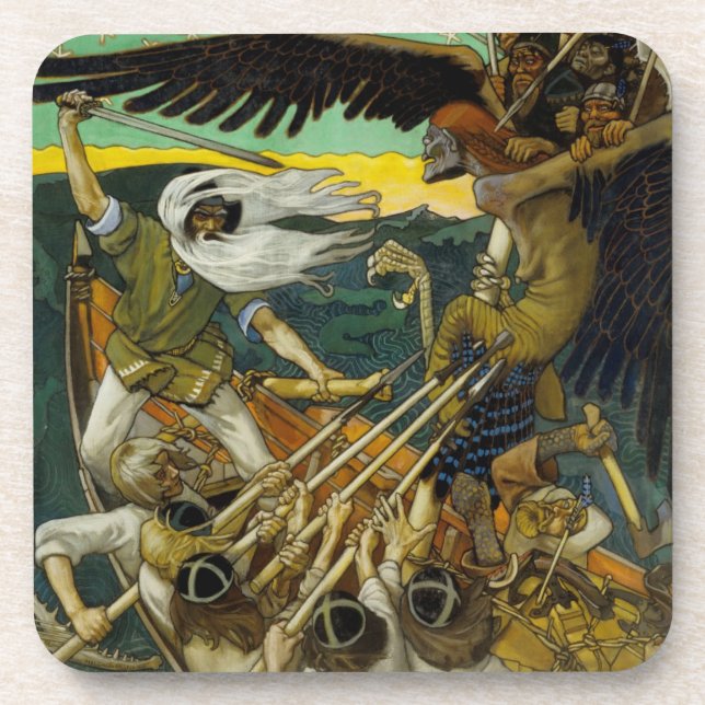 Porta-copo Portas copos de "Defesa" de Gallen-Kallela (Frente)