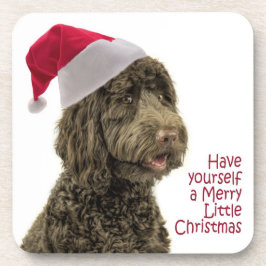Porta-copo Portas copos de Labradoodle do papai noel