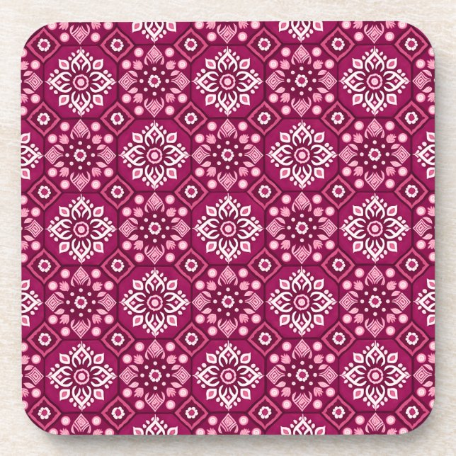 Porta-copo Portas copos de padrão floral Elegante Boho - Conj (Frente)