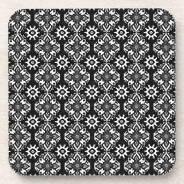 Porta-copo Portas copos de padrão floral preto e branco - Con