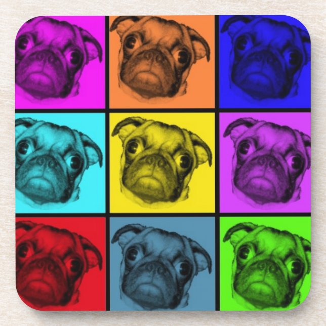 Porta-copo Portas copos do Pug do pop art (Frente)