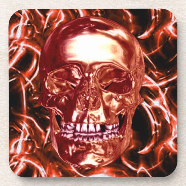 Porta-copo Portas copos Elétricas de Crânio Vermelho (Frente)