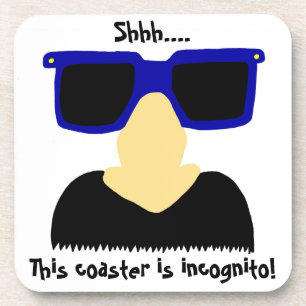 Porta-copo Portas copos Incognito de bigode e óculos - Conju