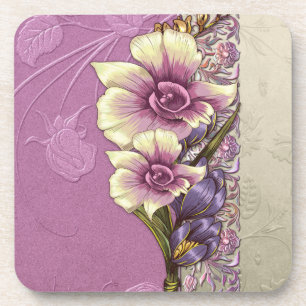 Porta-copo Portas copos Lilac Damask Elegantes