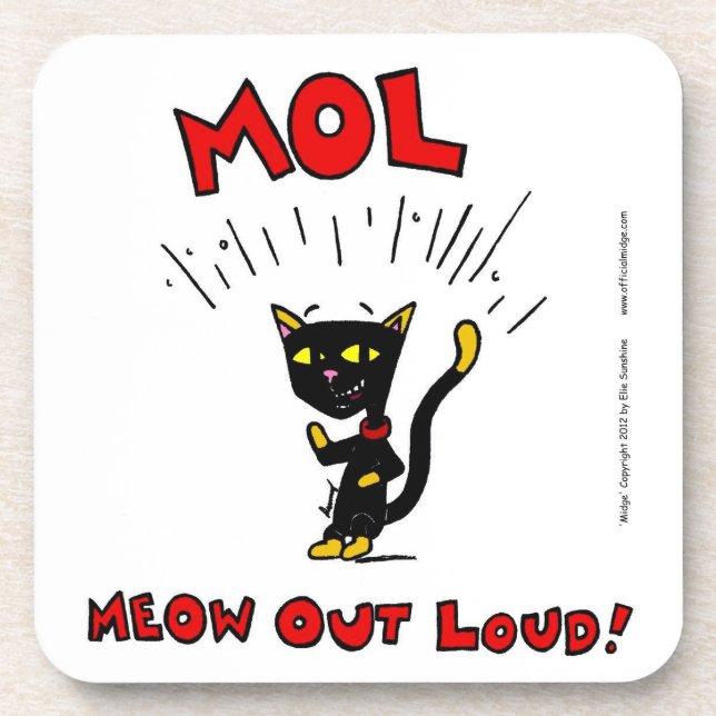 Porta-copo Portas copos Mel "MOL: MEOW OUT LOUD" - Conjunto d (Frente)