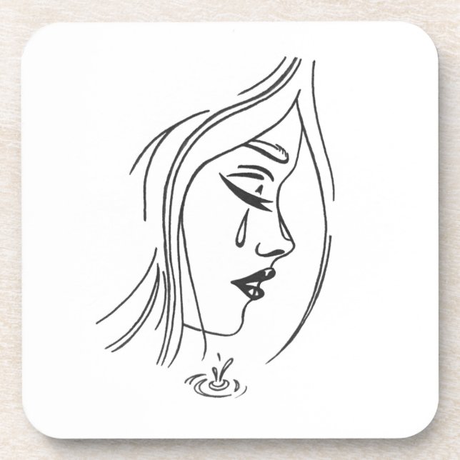 Porta-copo Portas copos tristes da menina (Frente)