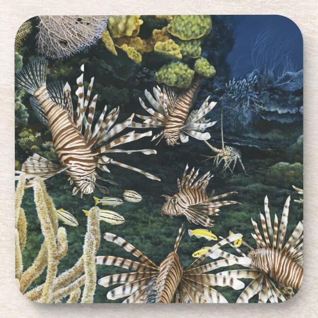Porta-copo Portas copos vermelhas do Lionfish (Frente)