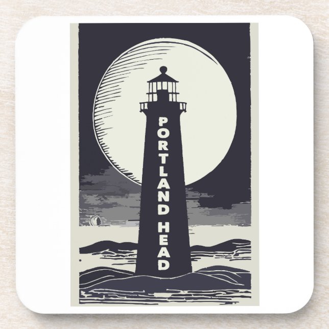 Porta-copo Portland Head Maine Lighthouse Moon (Frente)