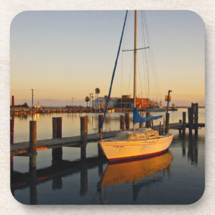 Porta-copo porto de Rockport, Texas ao pôr do sol