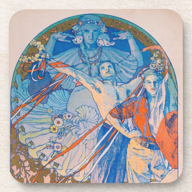 Porta-copo Poster de Alphonse Mucha para o Festival de Sokol  (Frente)