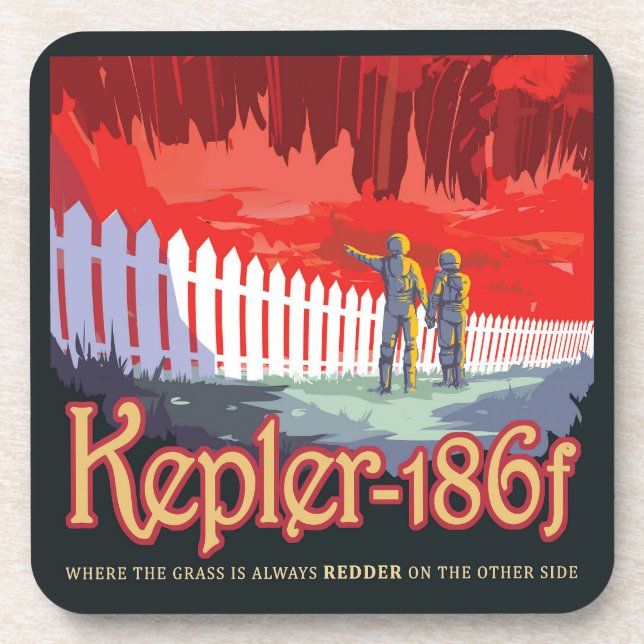Porta-copo Poster De Espaço Retroativo Do Kepler-186f. (Frente)