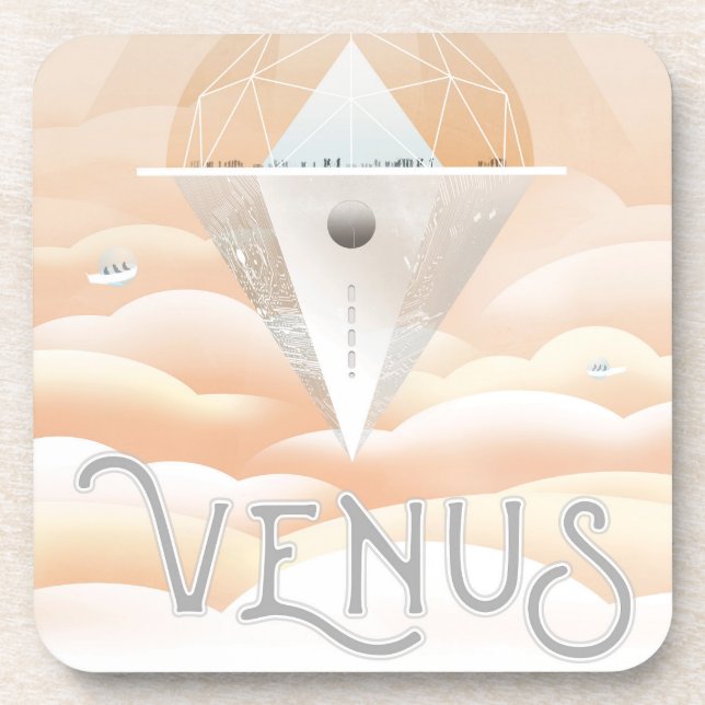 Porta-copo Poster De Espaço Retroativo No Sistema Solar (Frente)