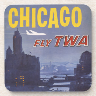 Porta-copo Poster de viagens Para Voos Da Trans World Airline