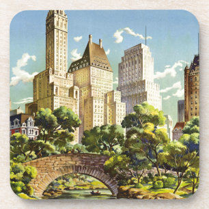 Porta-copo Poster vintage Central Park Nova Iorque
