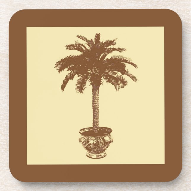 Porta-copo Potted Palm Tree - dark brown and tan (Frente)