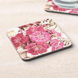Porta-copo Pousa-bebidas Floral Rosa Vintage