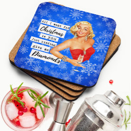 Porta-copo Pousa-Copos Divertido de Natal Diamantes Melhor Am