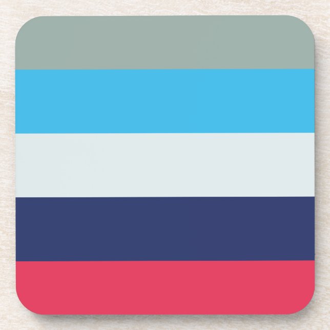 Porta-copo Praça de Stripes Azul E Borgonha (Frente)