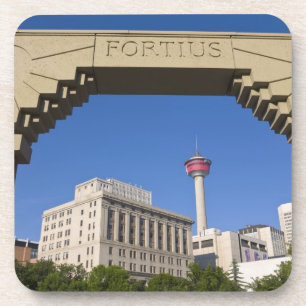 Porta-copo Praça Olímpica e Calgary Tower, Alberta, Canadá